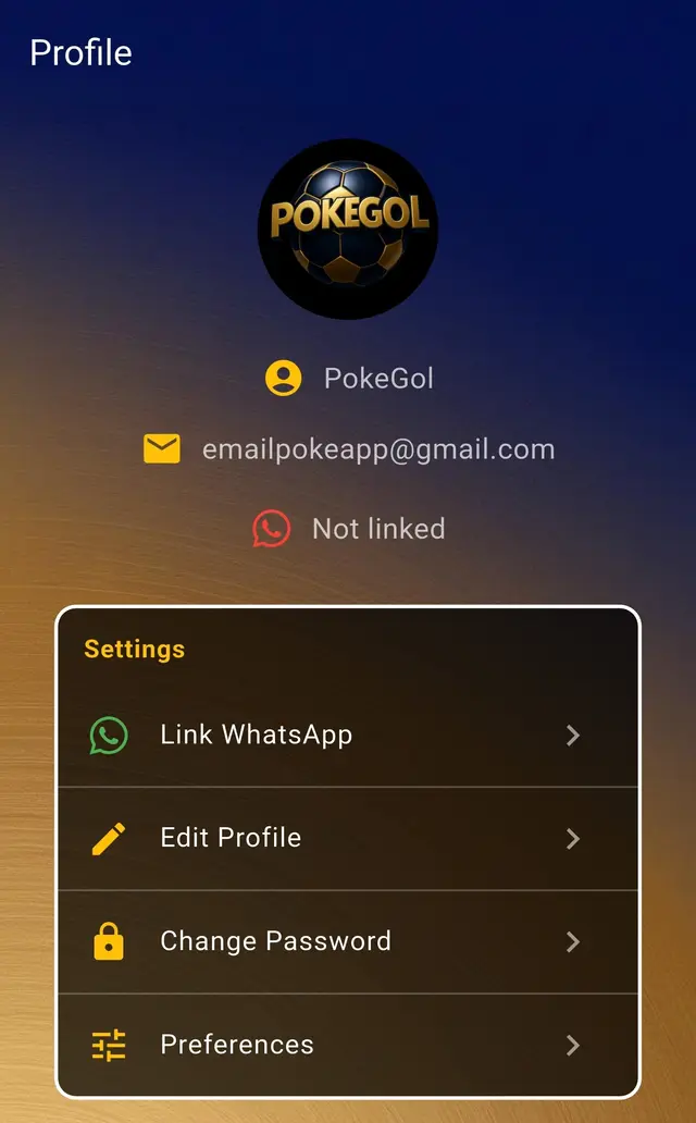 WhatsApp linking screen in PokeGol