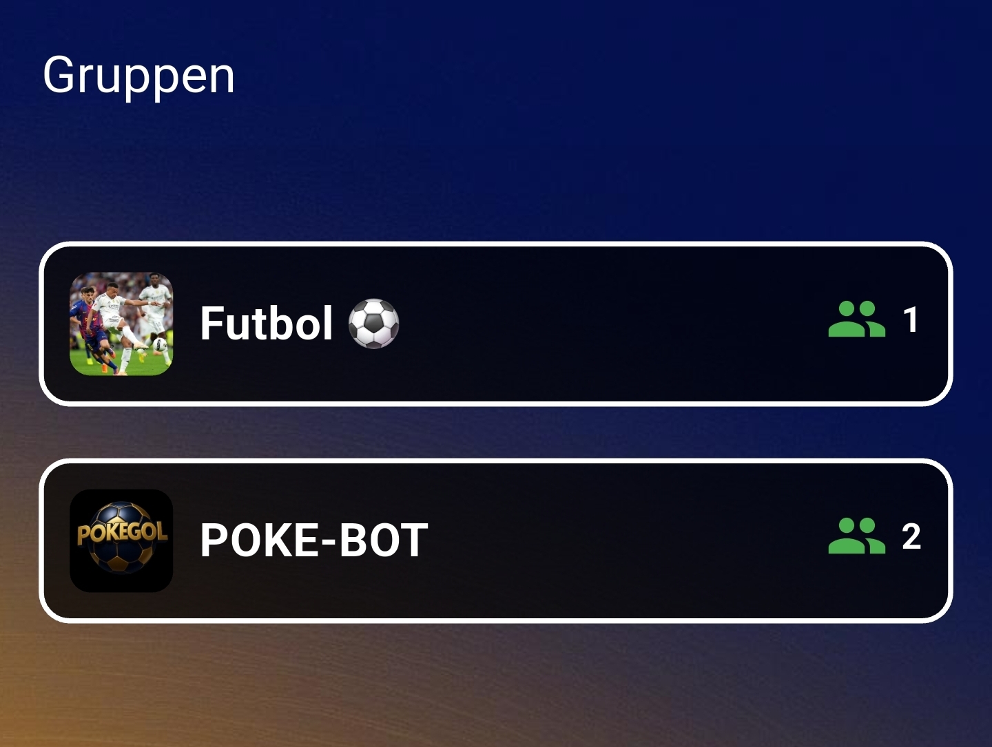 PokeGol-Gruppenbildschirm