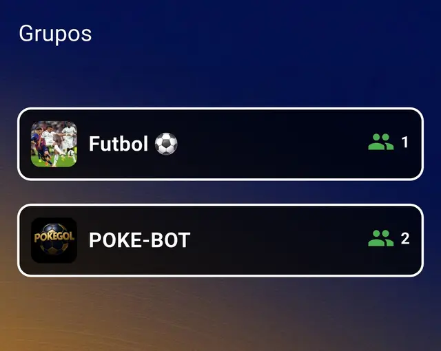 Pantalla de grupos de PokeGol